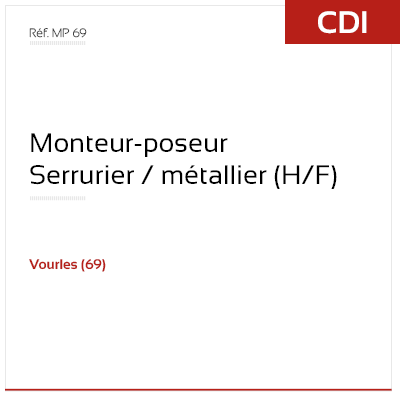 Offre d'emploi monteur poseur serrurier métallie