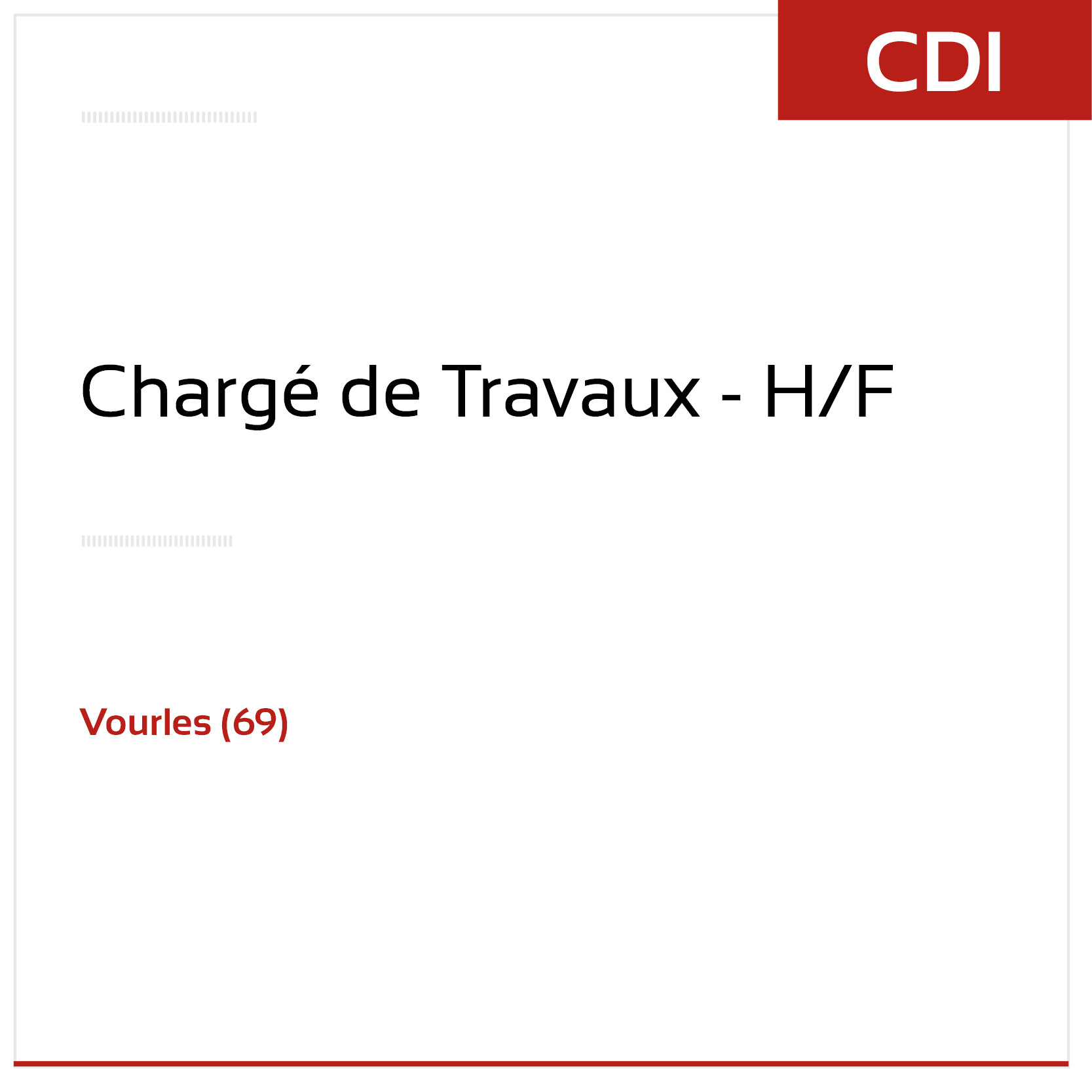 Annonce d'emploi - Chargé de Travaux - CLEAS PROTECTION